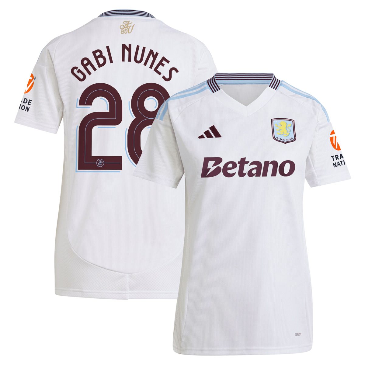 Aston Villa Shirts - aston villa adidas away shirt 2024-25 – womens with gabi nunes 28 cup printing Collection of Official Fan Gear