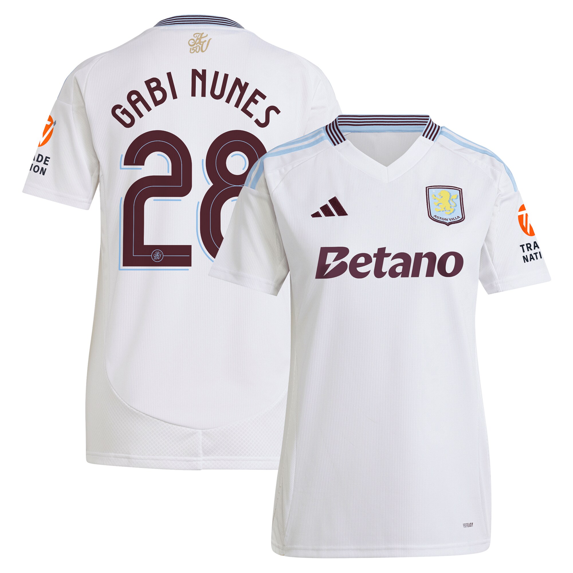 Aston Villa Shirts - aston villa adidas away shirt 2024-25 – womens with gabi nunes 28 cup printing Collection of Official Fan Gear