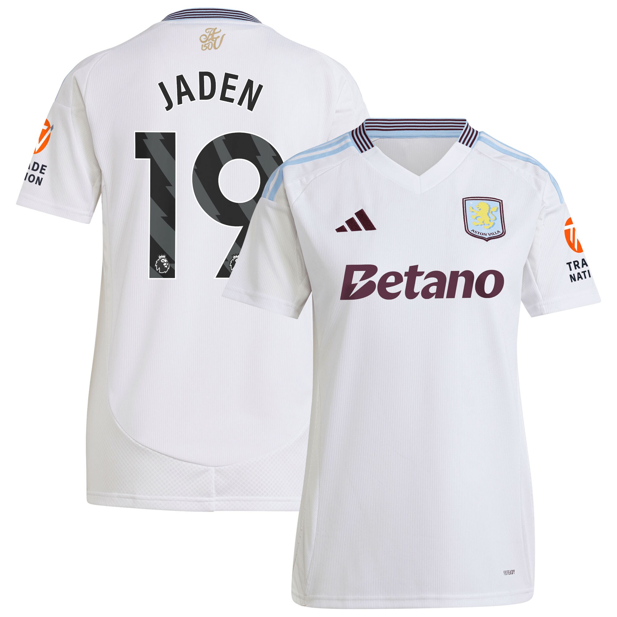 Aston Villa Shirts - aston villa adidas away shirt 2024-25 – womens with jaden 19 printing Collection of Official Fan Gear