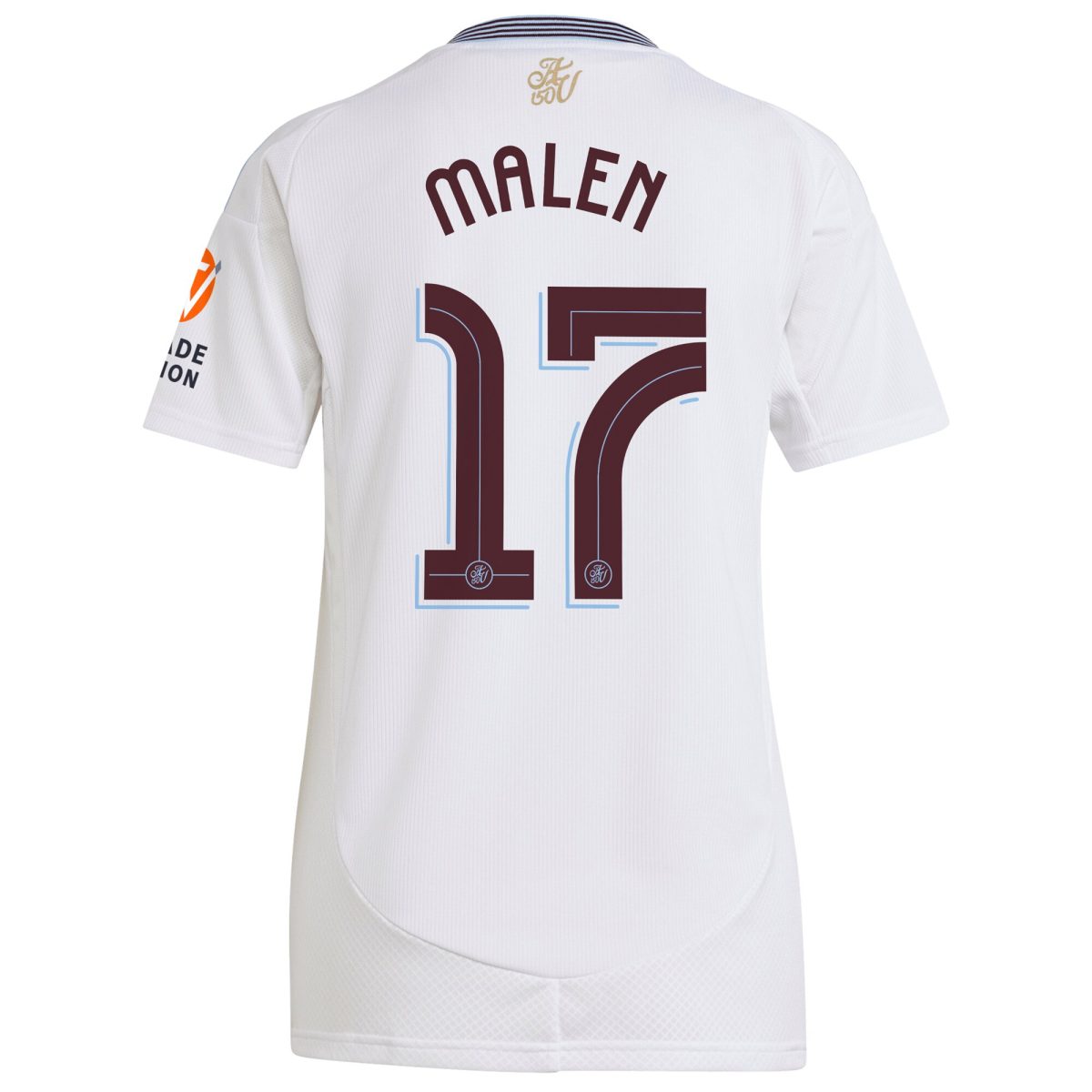 Aston Villa Shirts - aston villa adidas away shirt 2024-25 – womens with malen 17 cup printing Collection of Official Fan Gear