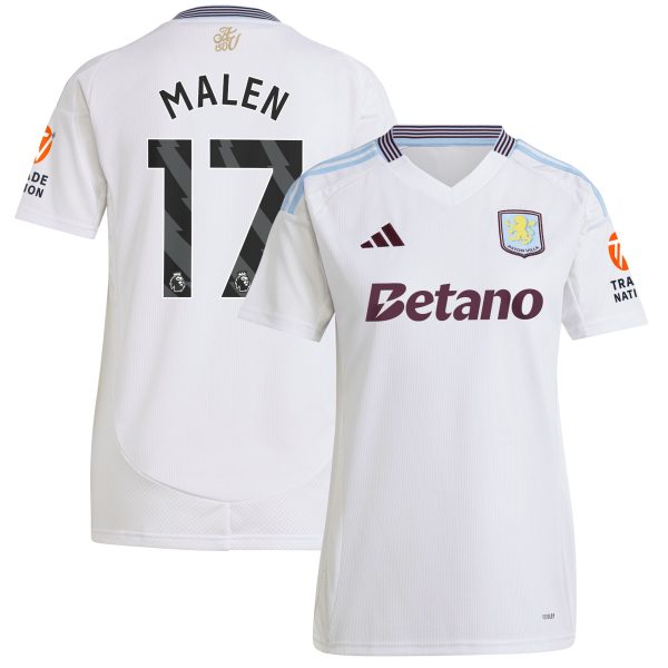 Aston Villa Shirts - aston villa adidas away shirt 2024-25 – womens with malen 17 printing Collection of Official Fan Gear
