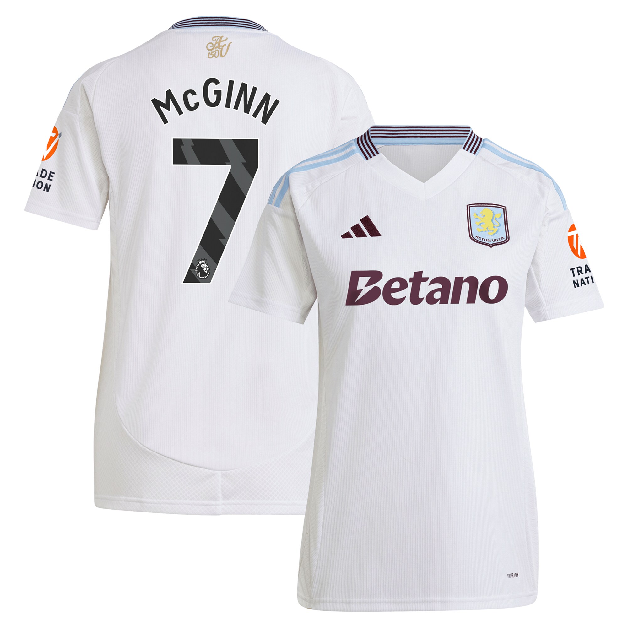 Aston Villa Shirts - aston villa adidas away shirt 2024-25 – womens with mcginn 7 printing Collection of Official Fan Gear