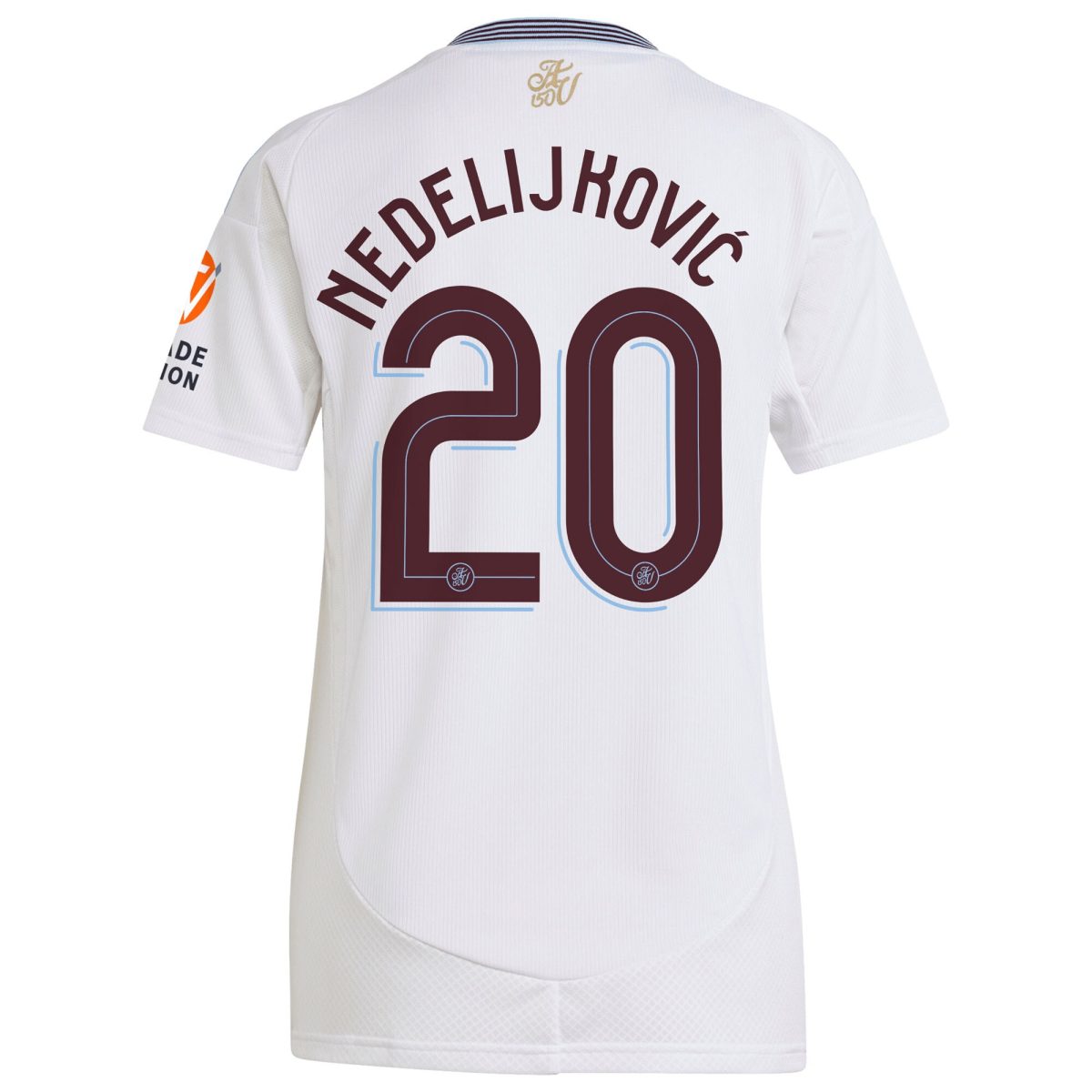 Aston Villa Shirts - aston villa adidas away shirt 2024-25 – womens with nedeljković 20 cup printing Collection of Official Fan Gear