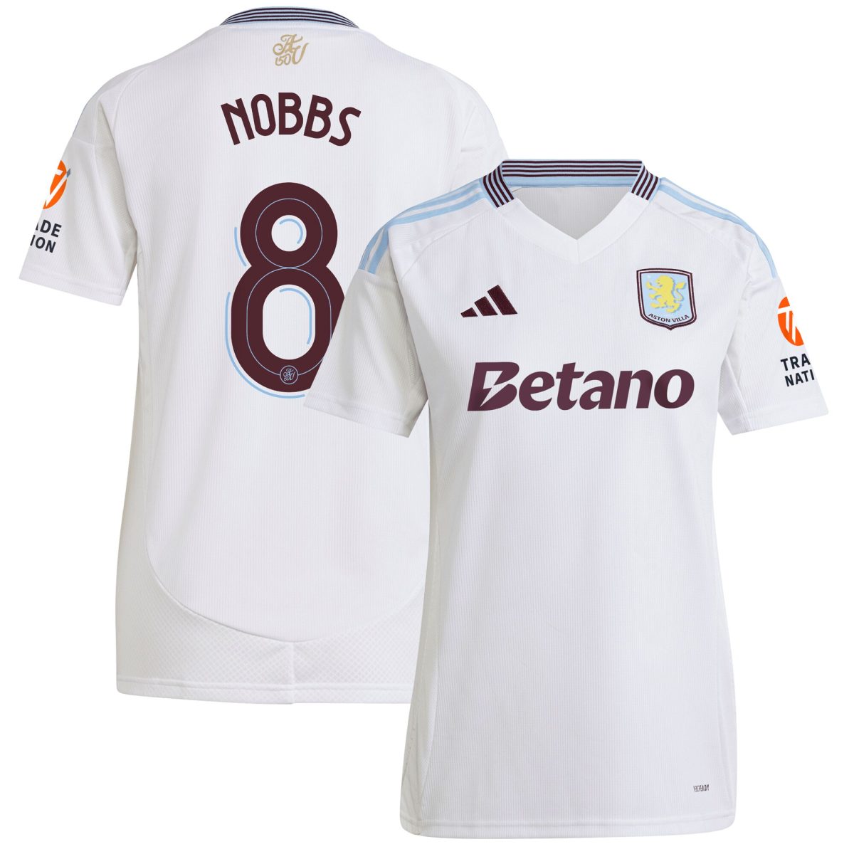 Aston Villa Shirts - aston villa adidas away shirt 2024-25 – womens with nobbs 8 cup printing Collection of Official Fan Gear