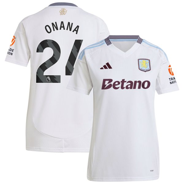 Aston Villa Shirts - aston villa adidas away shirt 2024-25 – womens with onana 24 printing Collection of Official Fan Gear