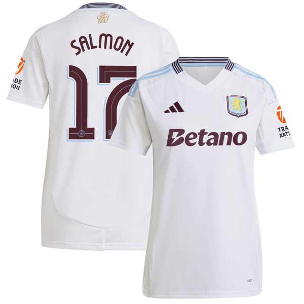 Aston Villa Shirts - aston villa adidas away shirt 2024-25 – womens with salmon 17 cup printing Collection of Official Fan Gear