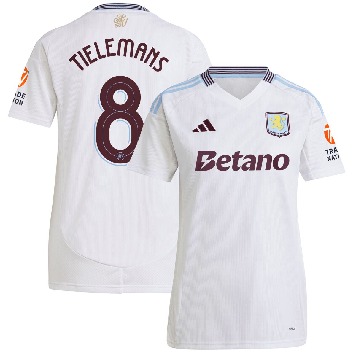 Aston Villa Shirts - aston villa adidas away shirt 2024-25 – womens with tielemans 8 cup printing Collection of Official Fan Gear