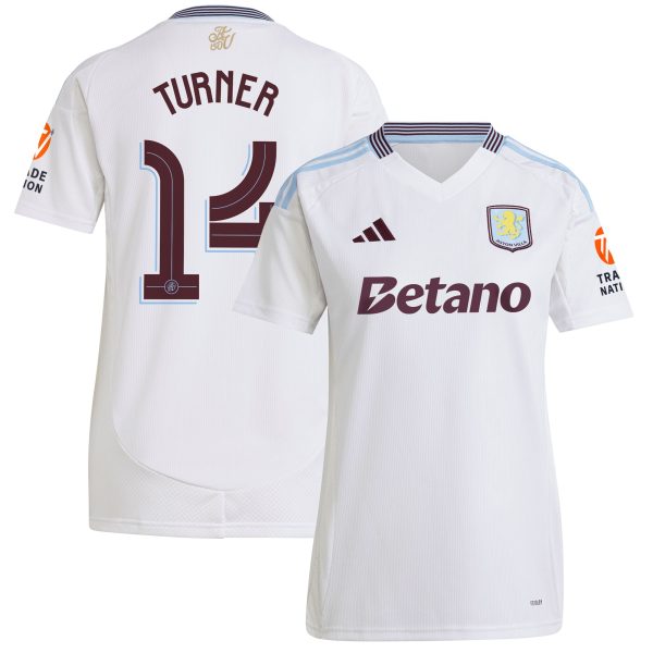 Aston Villa Shirts - aston villa adidas away shirt 2024-25 – womens with turner 14 cup printing Collection of Official Fan Gear