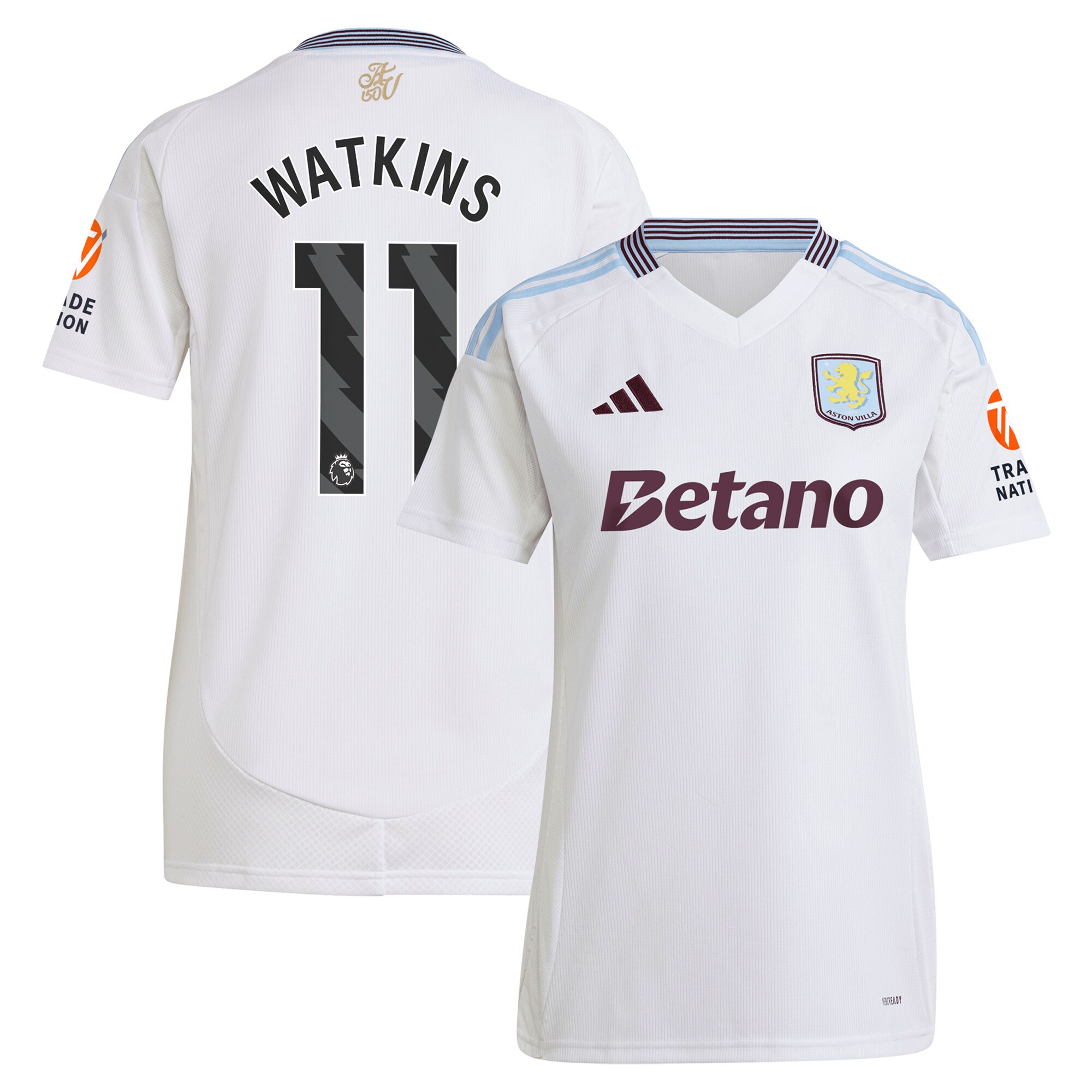 Aston Villa Shirts - aston villa adidas away shirt 2024-25 – womens with watkins 11 printing Collection of Official Fan Gear