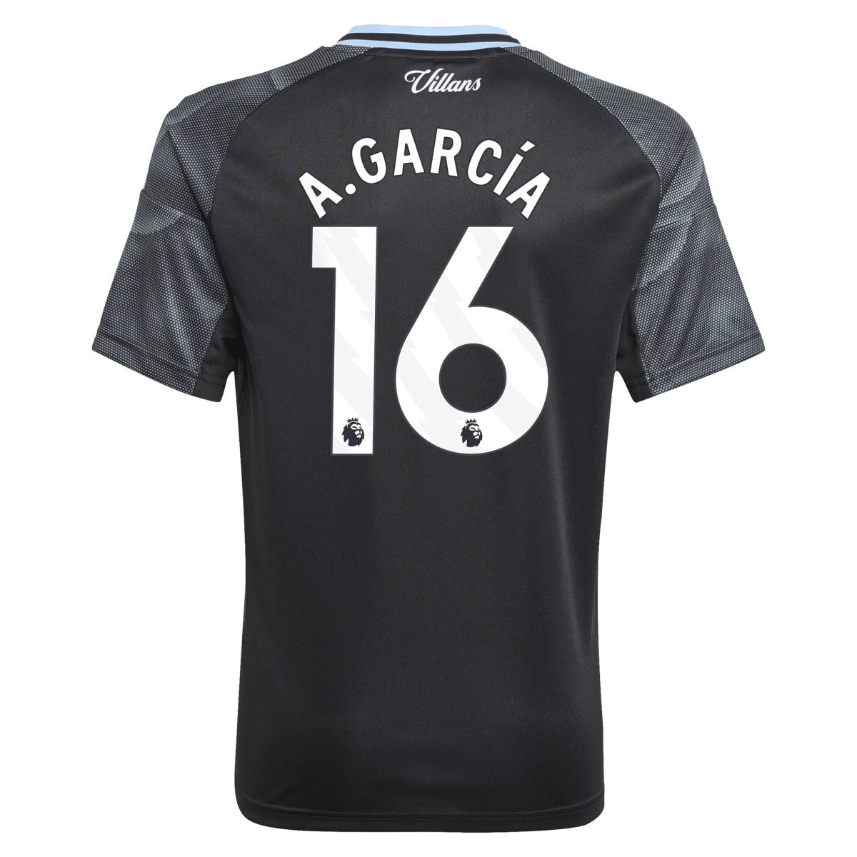 Aston Villa Shirts - aston villa adidas away shirt 2025-26 – kids with a.garcía 16 printing Collection of Official Fan Gear