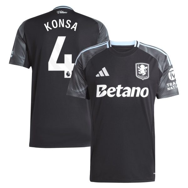 Aston Villa Shirts - aston villa adidas away shirt 2025-26 with konsa 4 printing Collection of Official Fan Gear