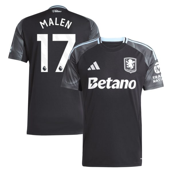 Aston Villa Shirts - aston villa adidas away shirt 2025-26 with malen 17 printing Collection of Official Fan Gear
