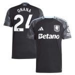 Aston Villa Shirts - aston villa adidas away shirt 2025-26 with onana 24 printing Collection of Official Fan Gear