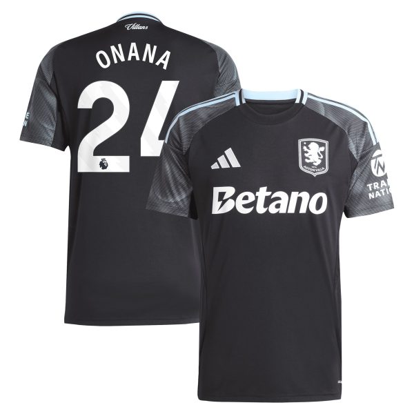 Aston Villa Shirts - aston villa adidas away shirt 2025-26 with onana 24 printing Collection of Official Fan Gear
