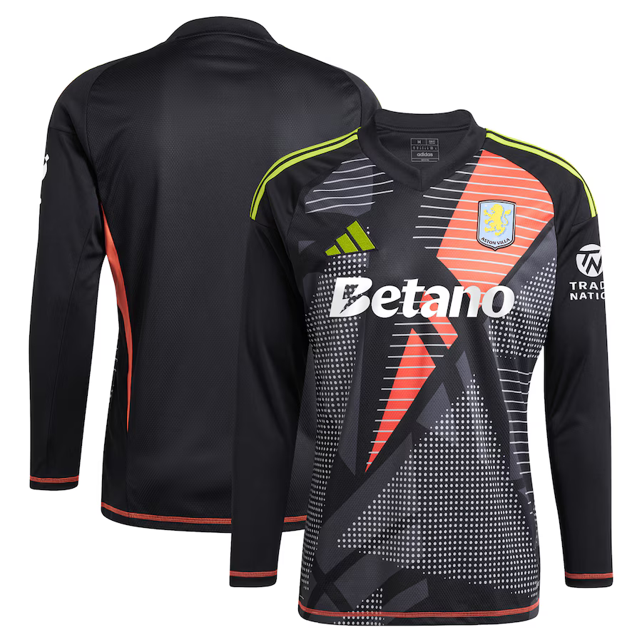 Aston Villa Shirts - aston villa adidas goalkeeper shirt 2024-25 – long sleeve – 201964001 with custom printing Collection of Official Fan Gear