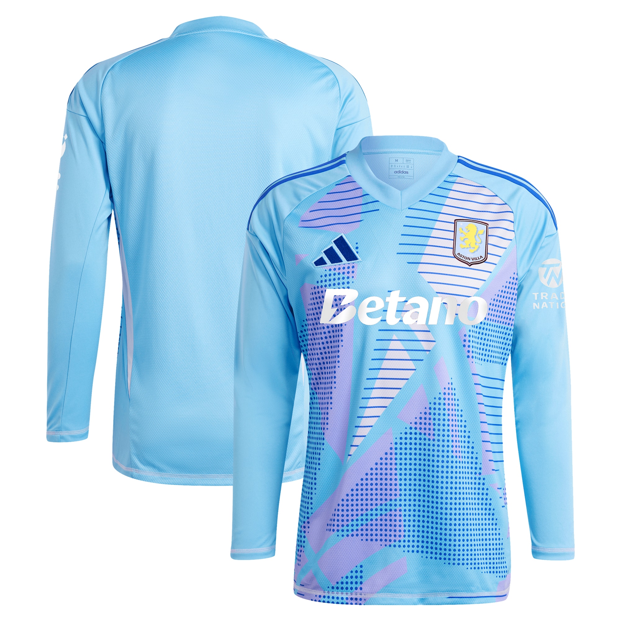 Aston Villa Shirts - aston villa adidas goalkeeper shirt 2024-25 – long sleeve – 201964005 with custom printing Collection of Official Fan Gear