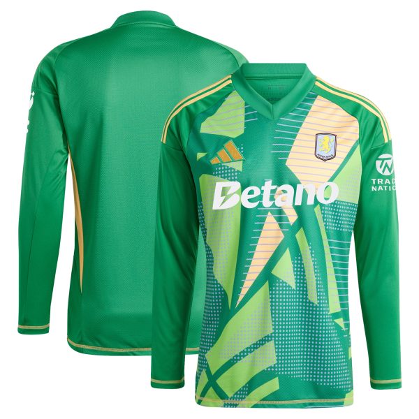 Aston Villa Shirts - aston villa adidas goalkeeper shirt 2024-25 – long sleeve – 201964009 with custom printing Collection of Official Fan Gear