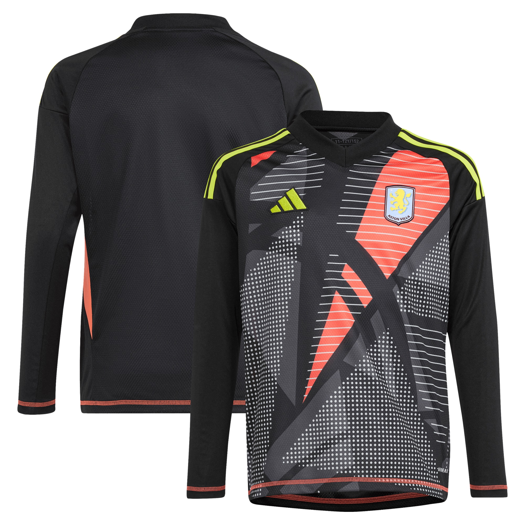 Aston Villa Shirts - aston villa adidas goalkeeper shirt 2024-25 – long sleeve – kids – 201964003 with custom printing Collection of Official Fan Gear