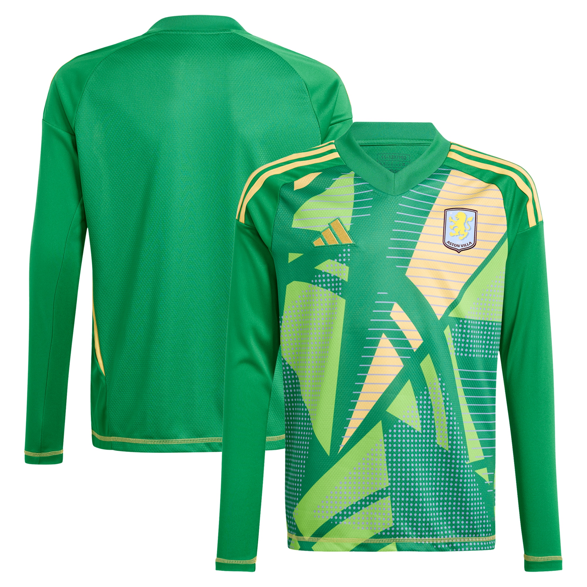 Aston Villa Shirts - aston villa adidas goalkeeper shirt 2024-25 – long sleeve – kids – 201964011 with custom printing Collection of Official Fan Gear