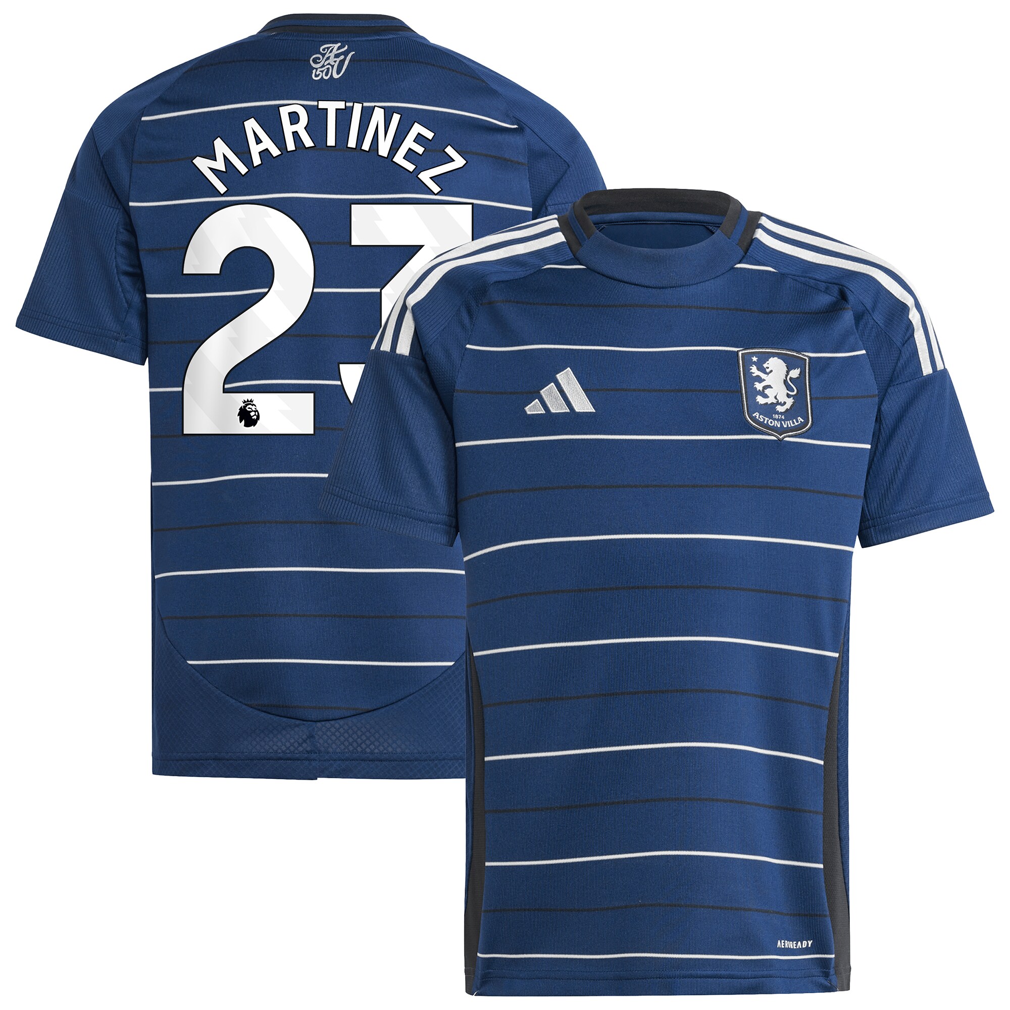 Aston Villa Shirts - aston villa adidas goalkeeper shirt 2024-25 – long sleeve – kids with martinez 23 printing – 202030988 Collection of Official Fan Gear
