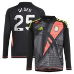 Aston Villa Shirts - aston villa adidas goalkeeper shirt 2024-25 – long sleeve – kids with olsen 25 printing – 202029322 Collection of Official Fan Gear