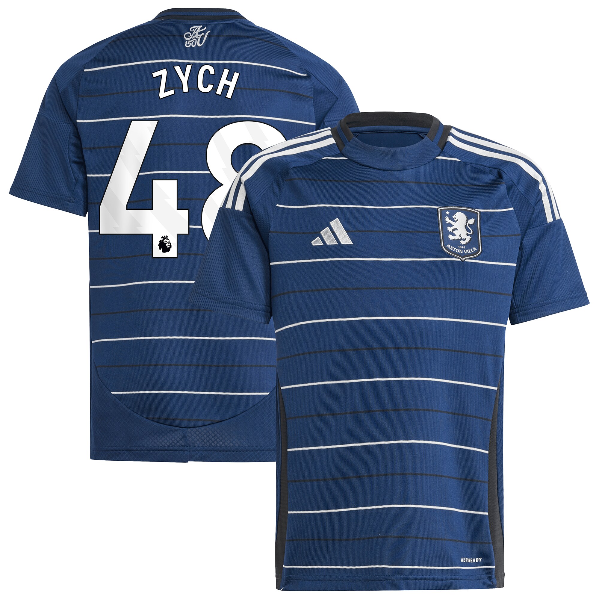Aston Villa Shirts - aston villa adidas goalkeeper shirt 2024-25 – long sleeve – kids with zych 48 printing – 202153095 Collection of Official Fan Gear