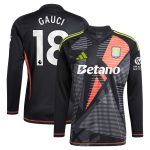 Aston Villa Shirts - aston villa adidas goalkeeper shirt 2024-25 – long sleeve with gauci 18 printing – 202028940 Collection of Official Fan Gear