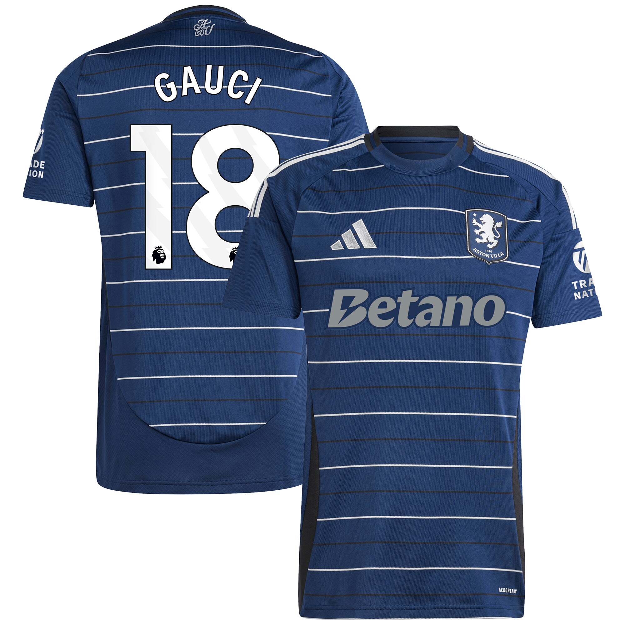 Aston Villa Shirts - aston villa adidas goalkeeper shirt 2024-25 – long sleeve with gauci 18 printing – 202030972 Collection of Official Fan Gear