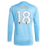 Aston Villa Shirts - aston villa adidas goalkeeper shirt 2024-25 – long sleeve with gauci 18 printing – 202030982 Collection of Official Fan Gear