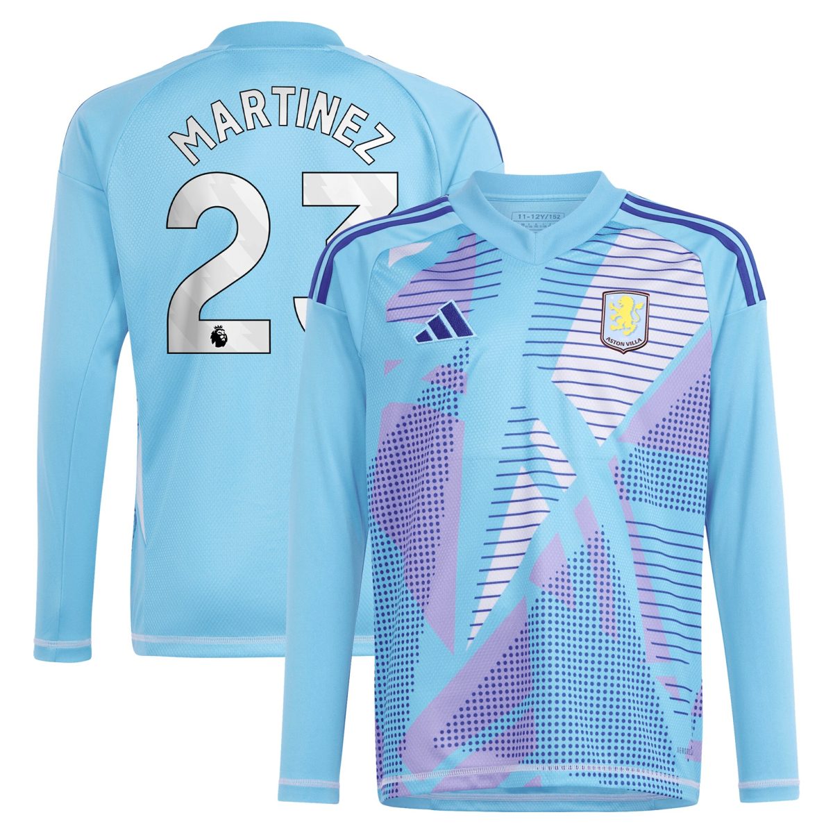 Aston Villa Shirts - aston villa adidas goalkeeper shirt 2024-25 – long sleeve with martinez 23 printing – 202030980 Collection of Official Fan Gear