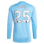 Aston Villa Shirts - aston villa adidas goalkeeper shirt 2024-25 – long sleeve with olsen 25 printing – 202030976 Collection of Official Fan Gear