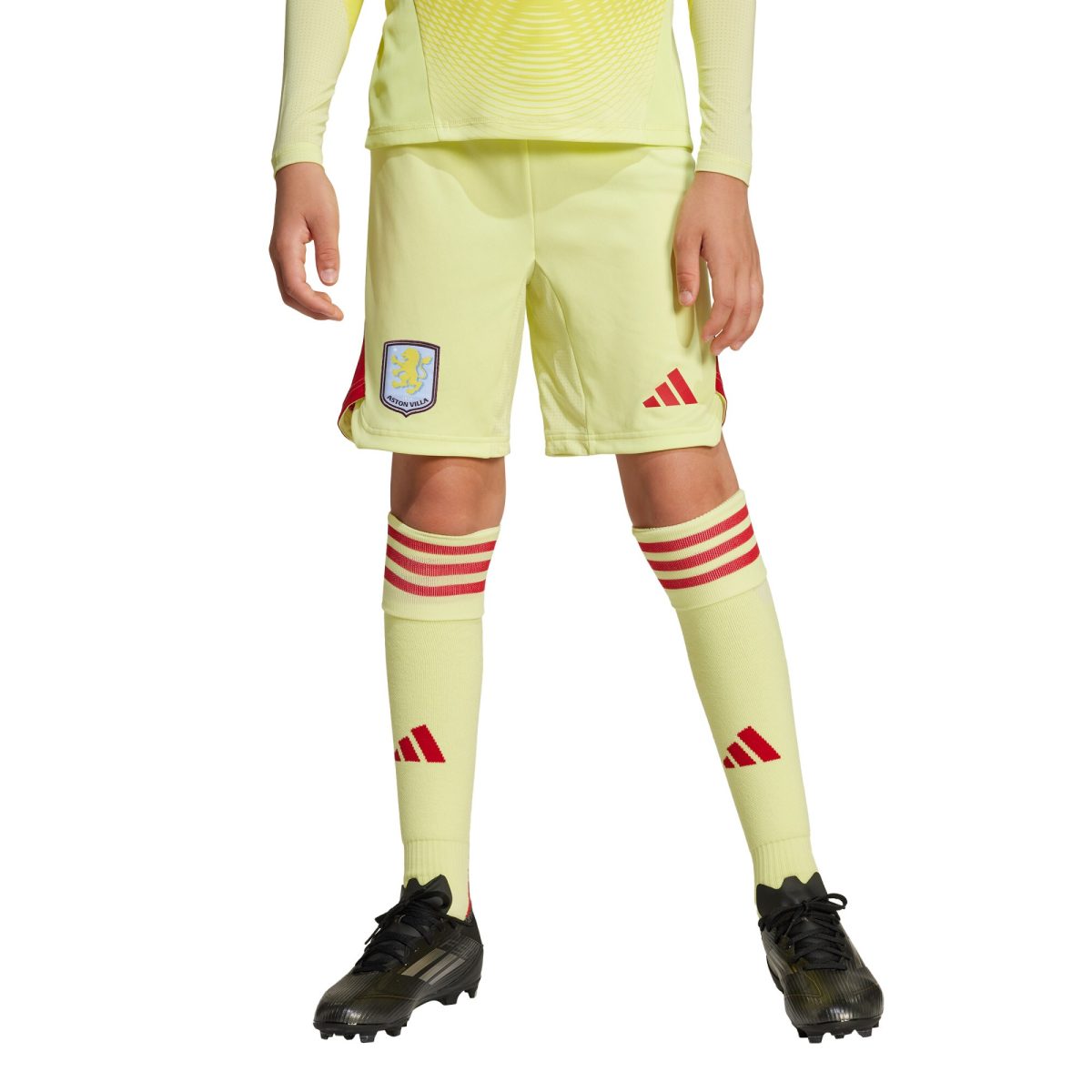 Aston Villa Shirts - aston villa adidas goalkeeper shorts 2025-26 – kids with custom printing Collection of Official Fan Gear
