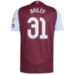 Aston Villa Shirts - aston villa adidas home authentic shirt 2024-25 with bailey 31 cup printing Collection of Official Fan Gear