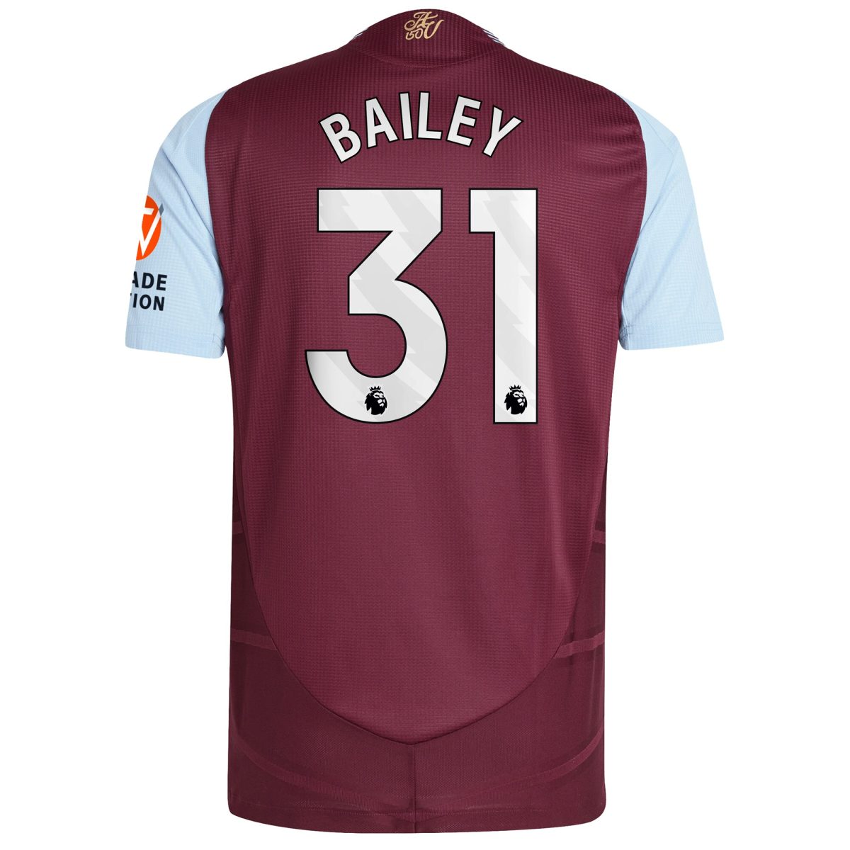 Aston Villa Shirts - aston villa adidas home authentic shirt 2024-25 with bailey 31 printing Collection of Official Fan Gear