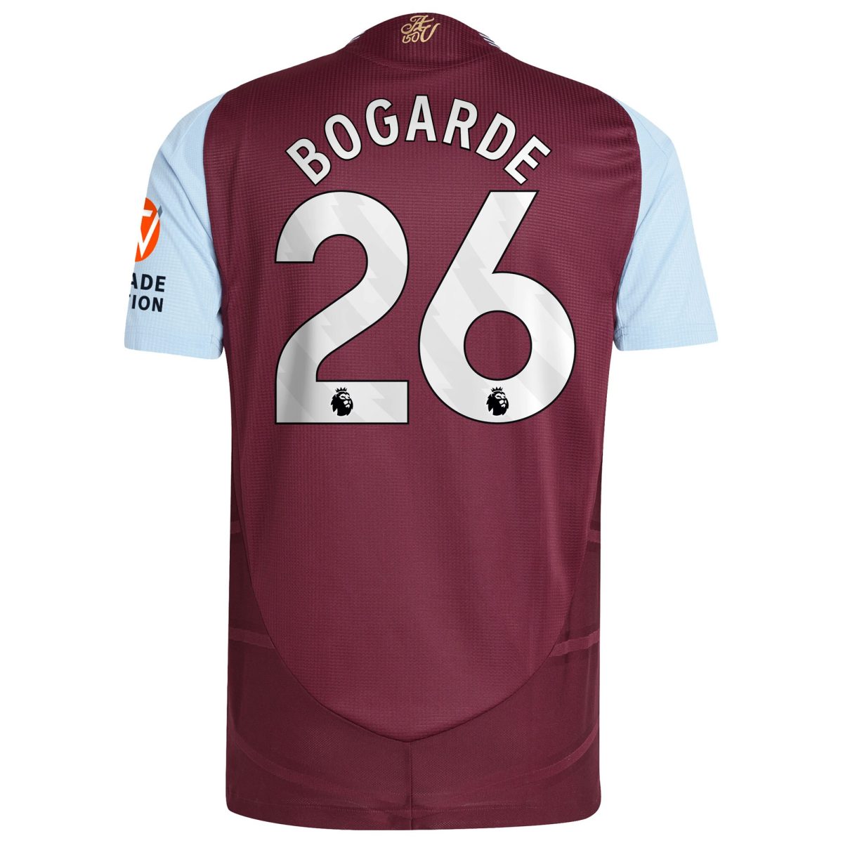 Aston Villa Shirts - aston villa adidas home authentic shirt 2024-25 with bogarde 26 printing Collection of Official Fan Gear