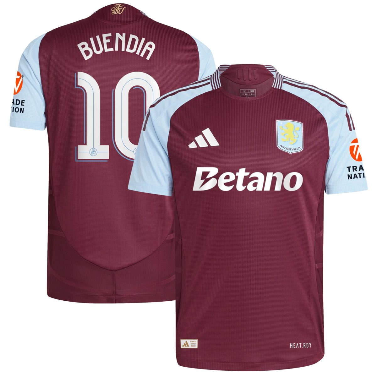 Aston Villa Shirts - aston villa adidas home authentic shirt 2024-25 with buendia 10 cup printing Collection of Official Fan Gear