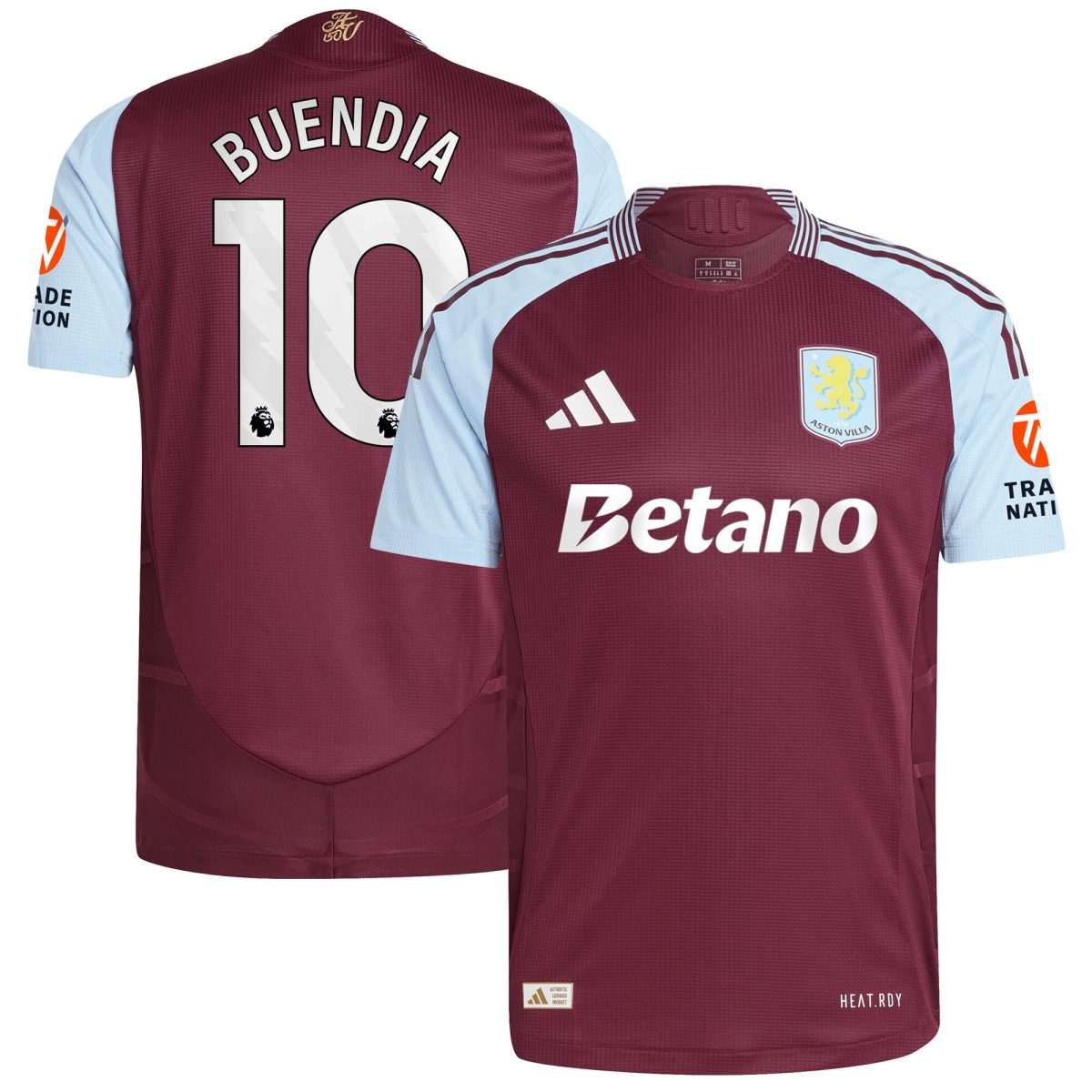 Aston Villa Shirts - aston villa adidas home authentic shirt 2024-25 with buendia 10 printing Collection of Official Fan Gear
