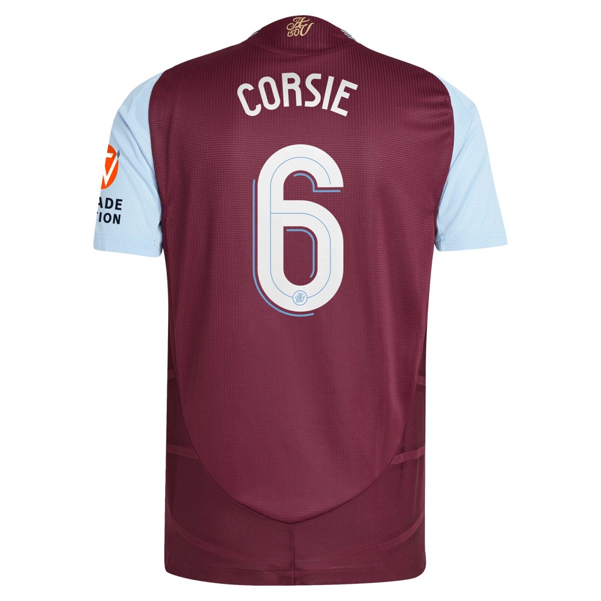 Aston Villa Shirts - aston villa adidas home authentic shirt 2024-25 with corsie 6 cup printing Collection of Official Fan Gear