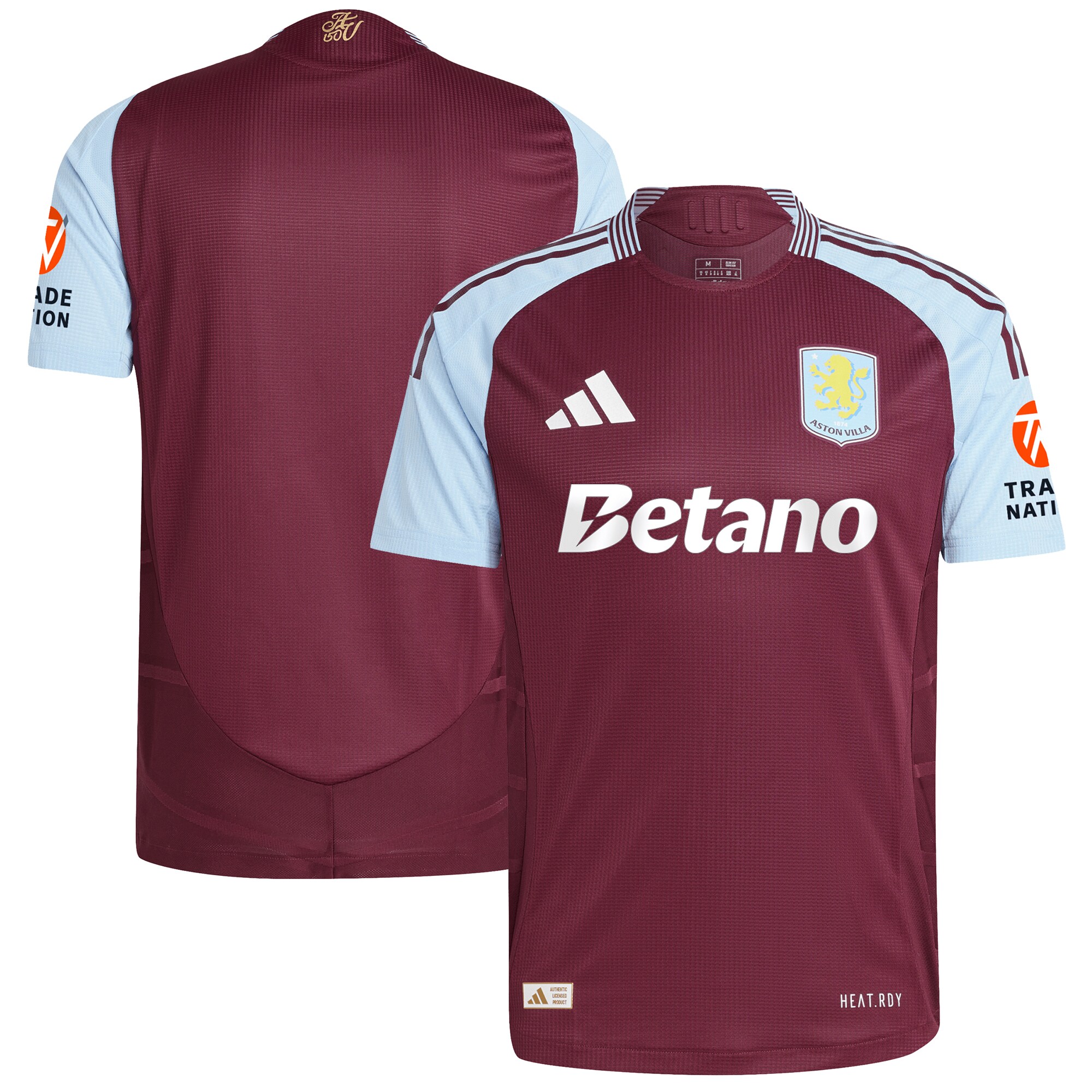 Aston Villa Shirts - aston villa adidas home authentic shirt 2024-25 with custom printing Collection of Official Fan Gear