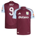 Aston Villa Shirts - aston villa adidas home authentic shirt 2024-25 with daly 9 cup printing Collection of Official Fan Gear