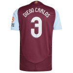 Aston Villa Shirts - aston villa adidas home authentic shirt 2024-25 with diego carlos 3 cup printing Collection of Official Fan Gear
