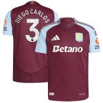Aston Villa Shirts - aston villa adidas home authentic shirt 2024-25 with diego carlos 3 printing Collection of Official Fan Gear