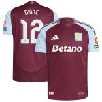 Aston Villa Shirts - aston villa adidas home authentic shirt 2024-25 with digne 12 cup printing Collection of Official Fan Gear