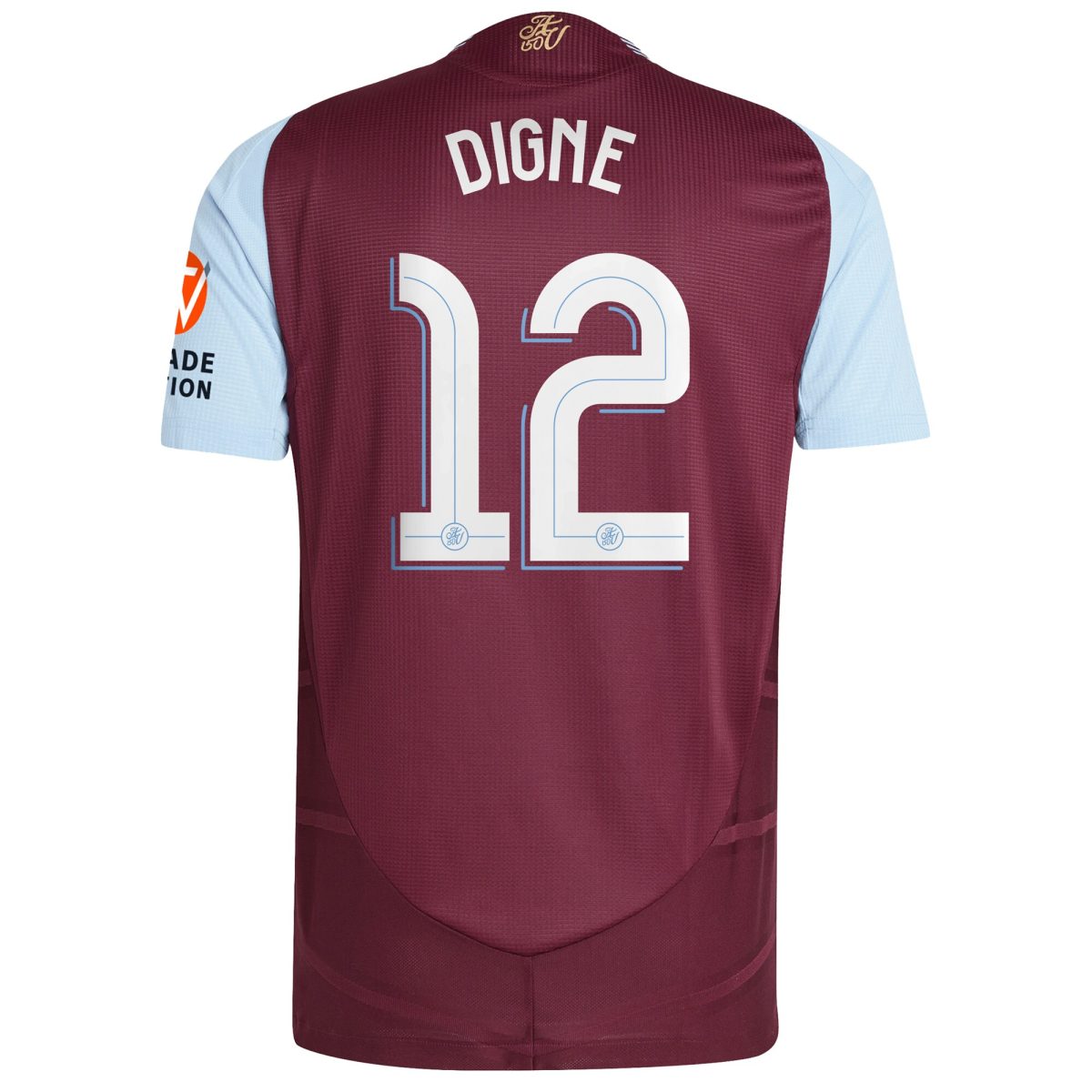 Aston Villa Shirts - aston villa adidas home authentic shirt 2024-25 with digne 12 cup printing Collection of Official Fan Gear