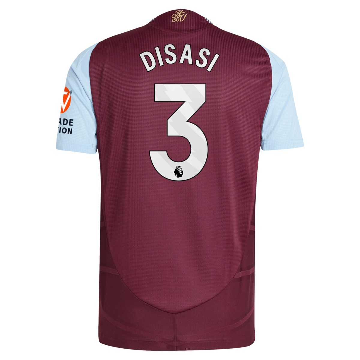 Aston Villa Shirts - aston villa adidas home authentic shirt 2024-25 with disasi 3 printing Collection of Official Fan Gear
