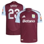 Aston Villa Shirts - aston villa adidas home authentic shirt 2024-25 with grant 23 cup printing Collection of Official Fan Gear