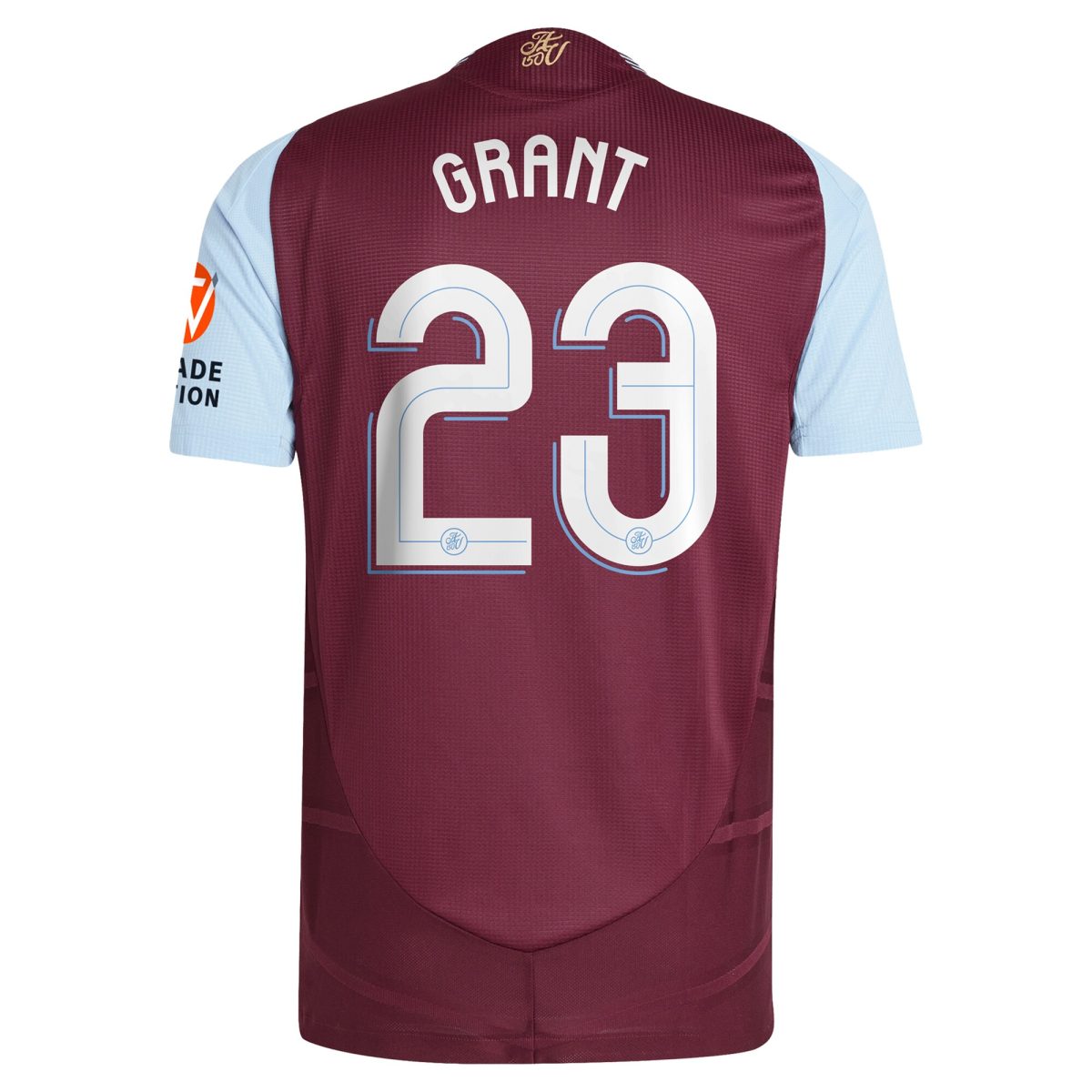 Aston Villa Shirts - aston villa adidas home authentic shirt 2024-25 with grant 23 cup printing Collection of Official Fan Gear