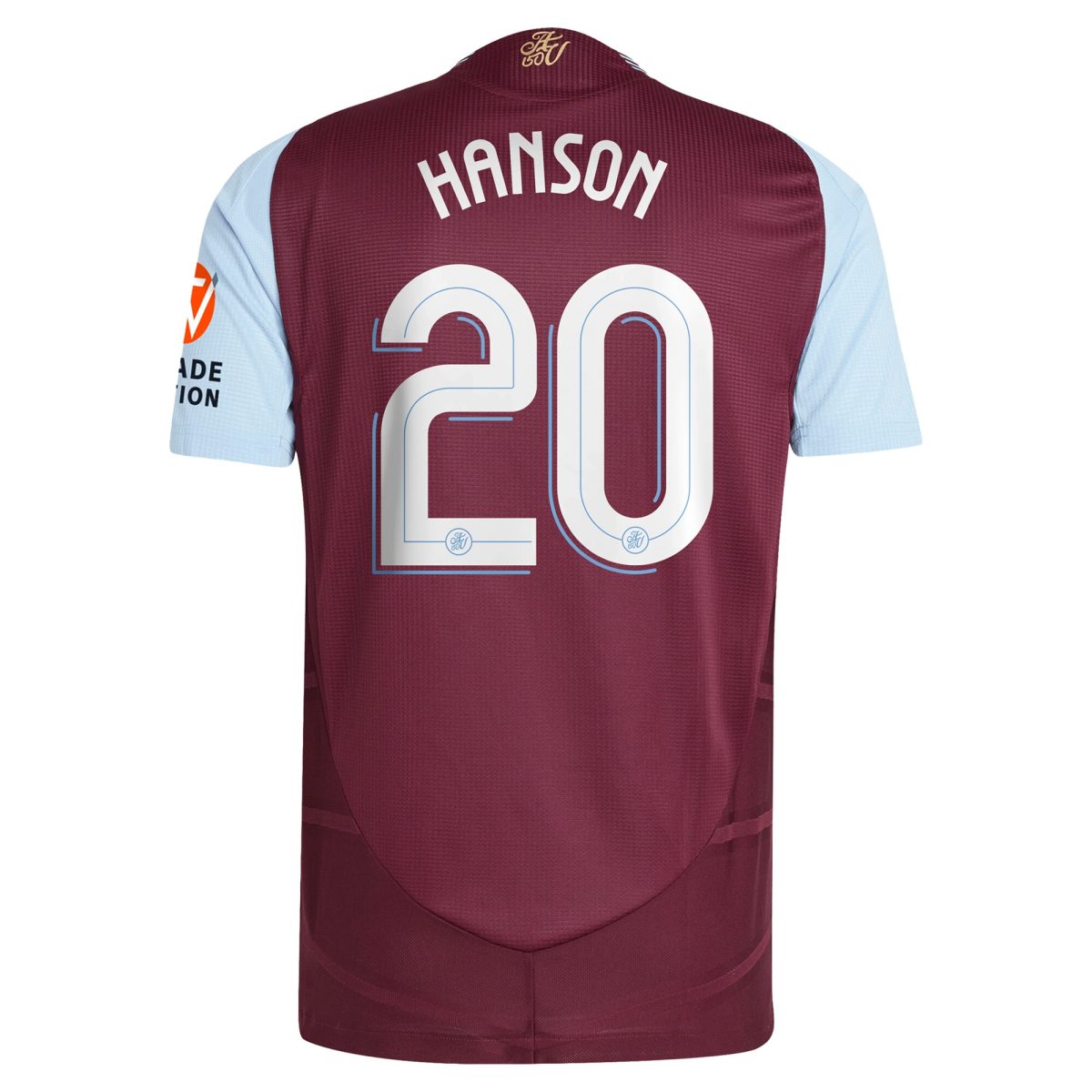 Aston Villa Shirts - aston villa adidas home authentic shirt 2024-25 with hanson 20 cup printing Collection of Official Fan Gear