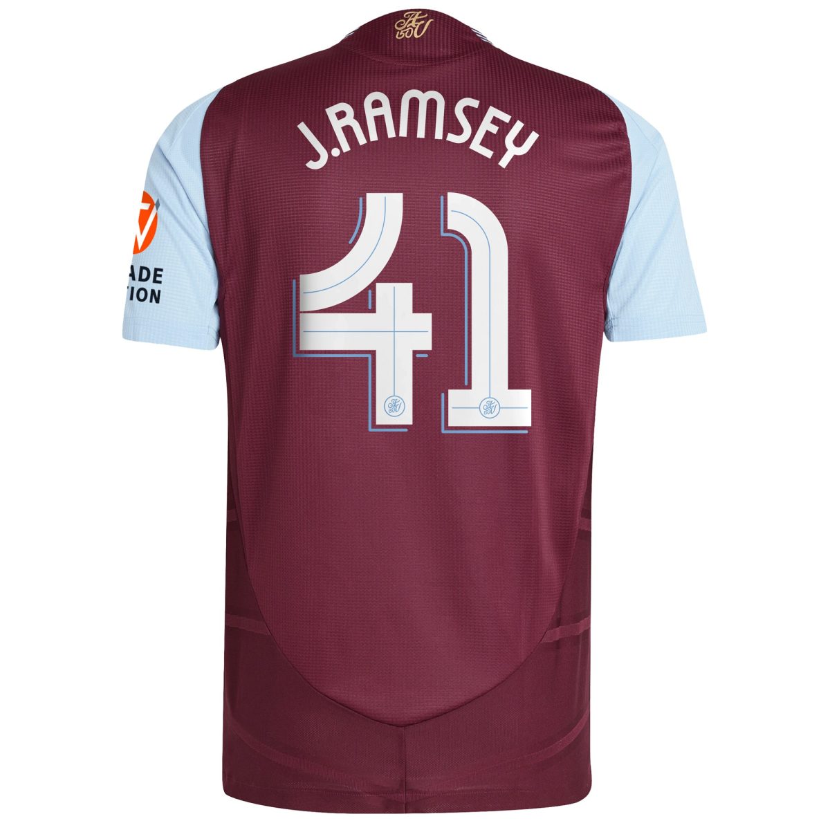 Aston Villa Shirts - aston villa adidas home authentic shirt 2024-25 with j. ramsey 41 cup printing Collection of Official Fan Gear