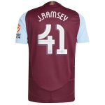 Aston Villa Shirts - aston villa adidas home authentic shirt 2024-25 with j. ramsey 41 cup printing Collection of Official Fan Gear